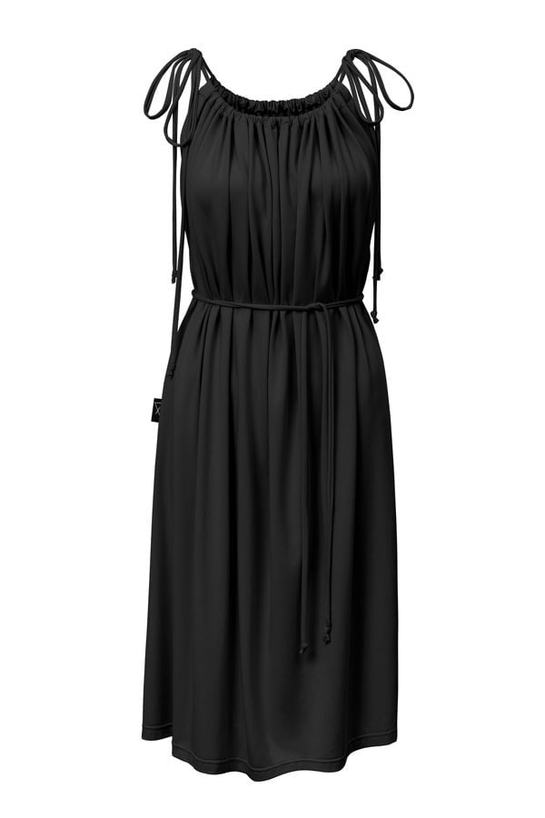 šaty řasené - černé