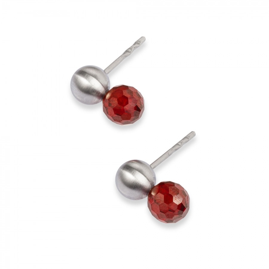 earring 077 červený zirkon / kolekce red-esign