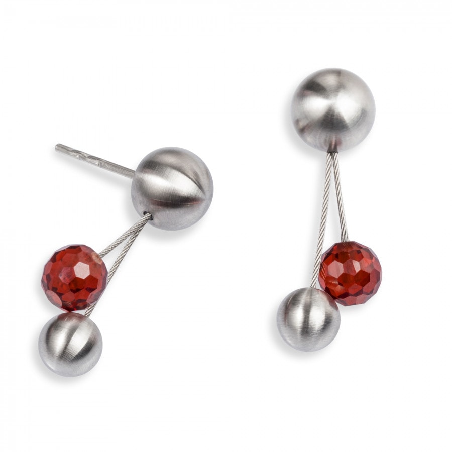 earring 103 červený zirkon / kolekce red-esign