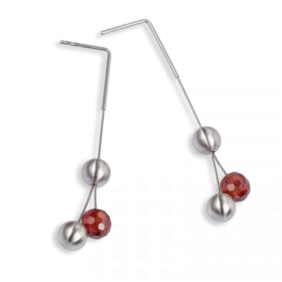 earring 104 červený zirkon / kolekce red-esign
