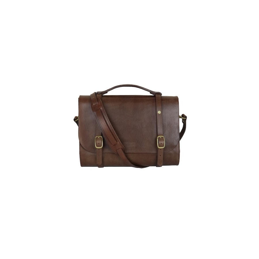 Leather Briefcase - hnědá