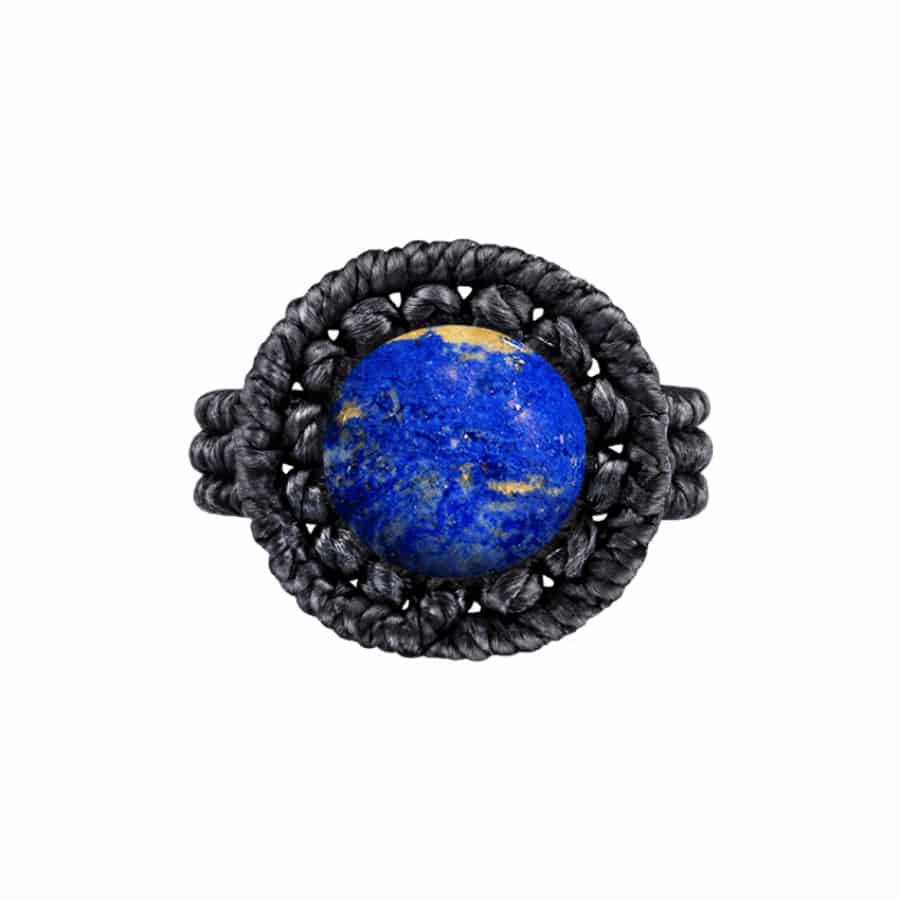 Drhaný prsten s lapis lazuli