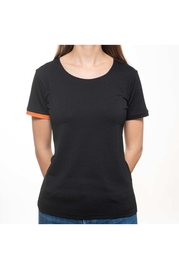 Everyday women T-shirt 160 black – orange