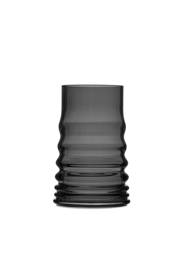 Křišťálová váza BUMPER SMALL BLACK - čirý křišťál