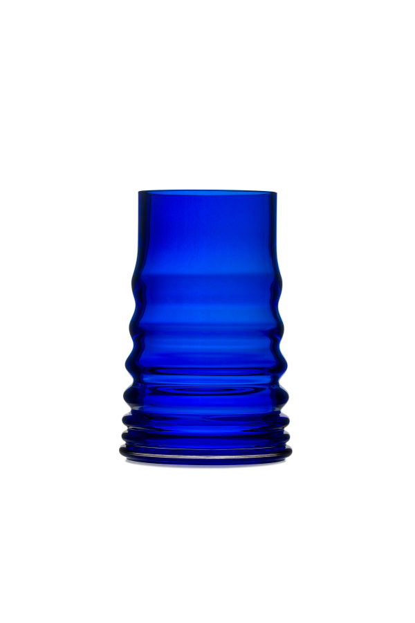 Křišťálová váza BUMPER SMALL COBALT BLUE - čirý křišťál