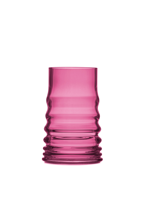 Křišťálová váza BUMPER SMALL PINK - čirý křišťál