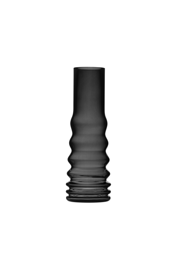 Křišťálová váza BUMPER TALL BLACK - čirý křišťál