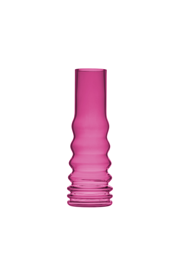 Křišťálová váza BUMPER TALL PINK - čirý křišťál