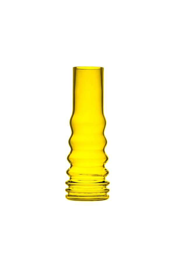 Křišťálová váza BUMPER TALL YELLOW - čirý křišťál