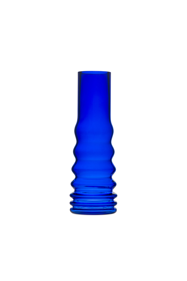 Křišťálová váza BUMPER TALL COBALT BLUE - čirý křišťál