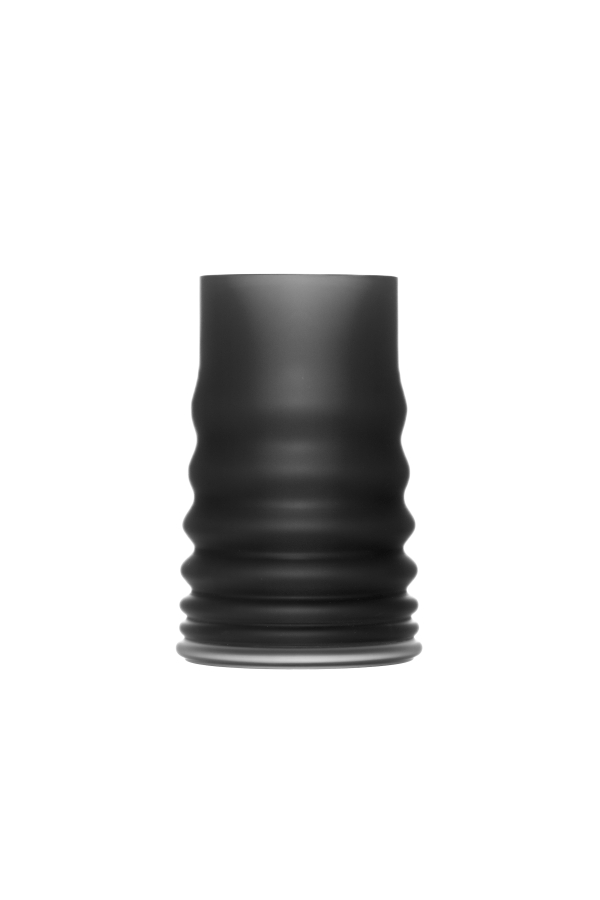 Křišťálová váza BUMPER SMALL BLACK - pískovaná