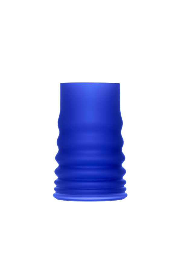 Křišťálová váza BUMPER SMALL COBALT BLUE - pískovaná