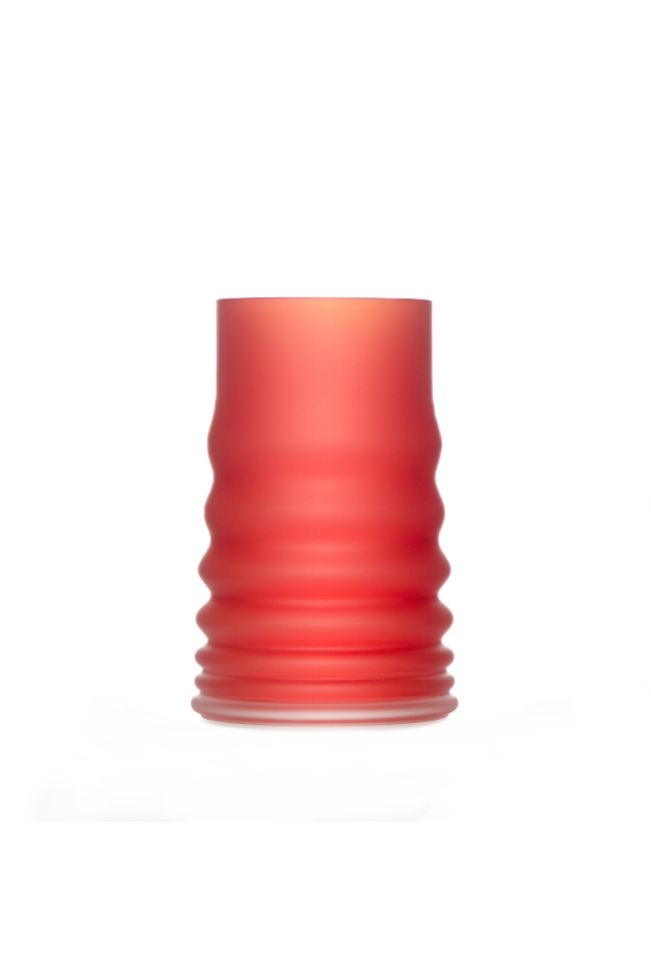 Křišťálová váza BUMPER SMALL RED - pískovaná
