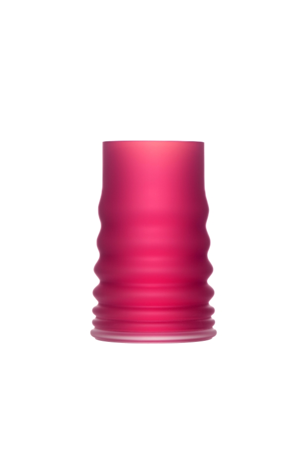 Křišťálová váza BUMPER SMALL PINK - pískovaná