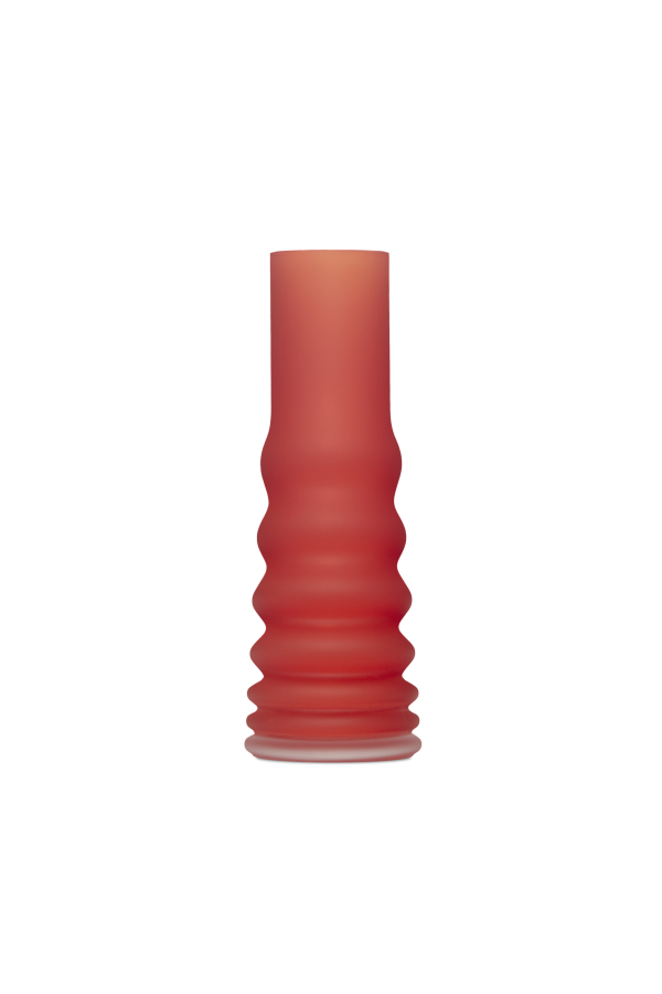 Křišťálová váza BUMPER TALL RED - pískovaná