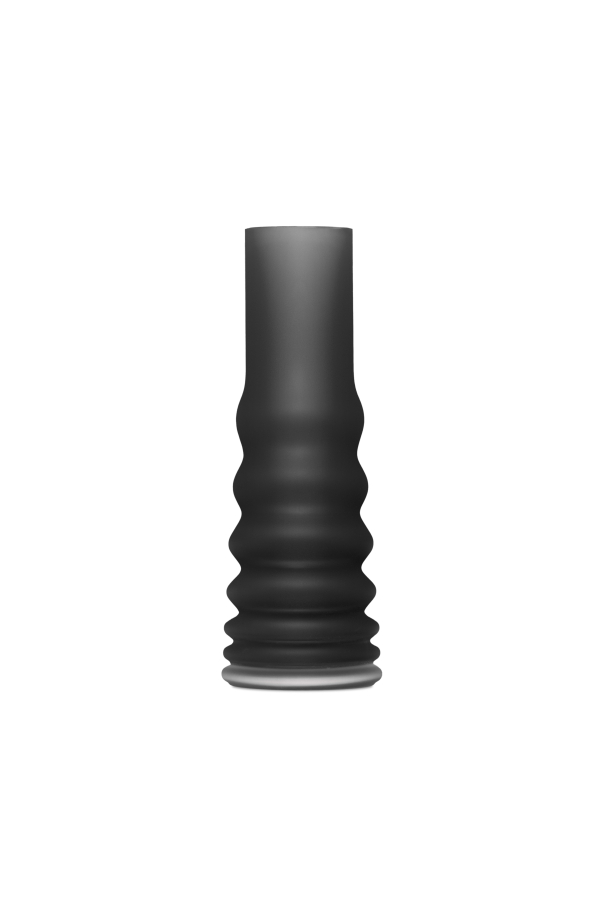Křišťálová váza BUMPER TALL BLACK - pískovaná
