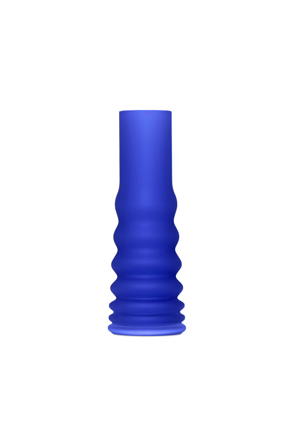 Křišťálová váza BUMPER TALL COBALT BLUE - pískovaná