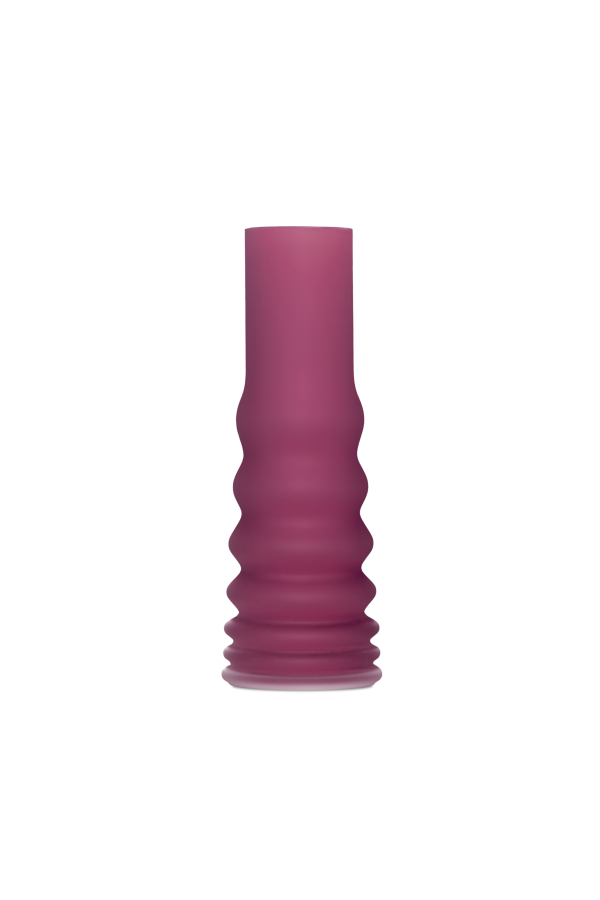 Křišťálová váza BUMPER TALL PINK - pískovaná