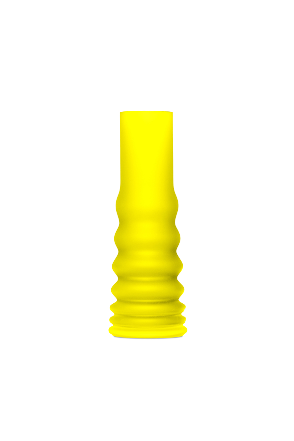 Křišťálová váza BUMPER TALL SUNNY YELLOW - pískovaná
