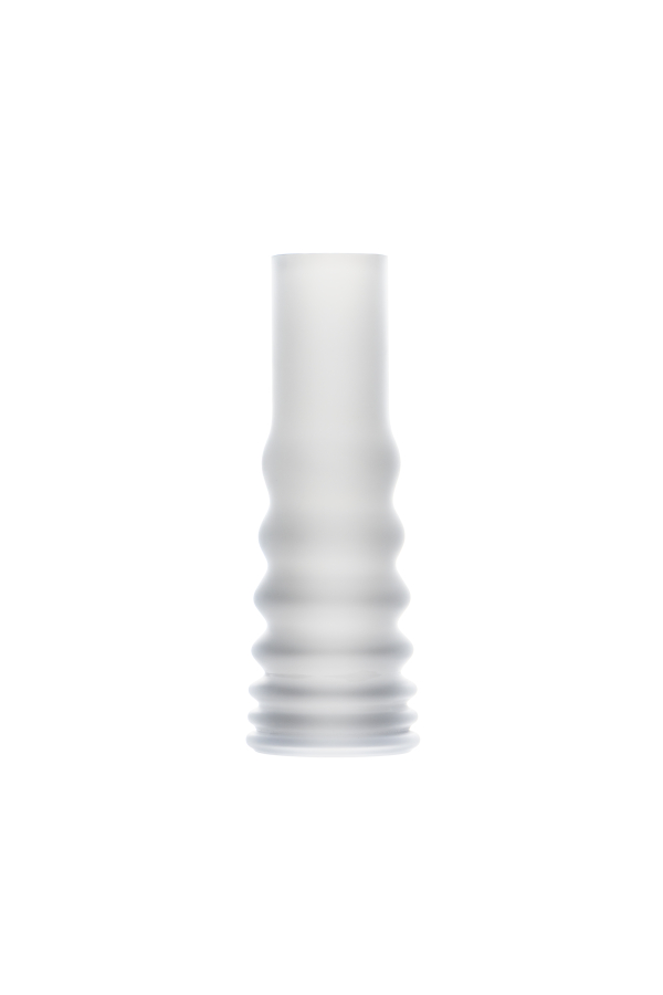 Křišťálová váza BUMPER TALL WHITE - pískovaná